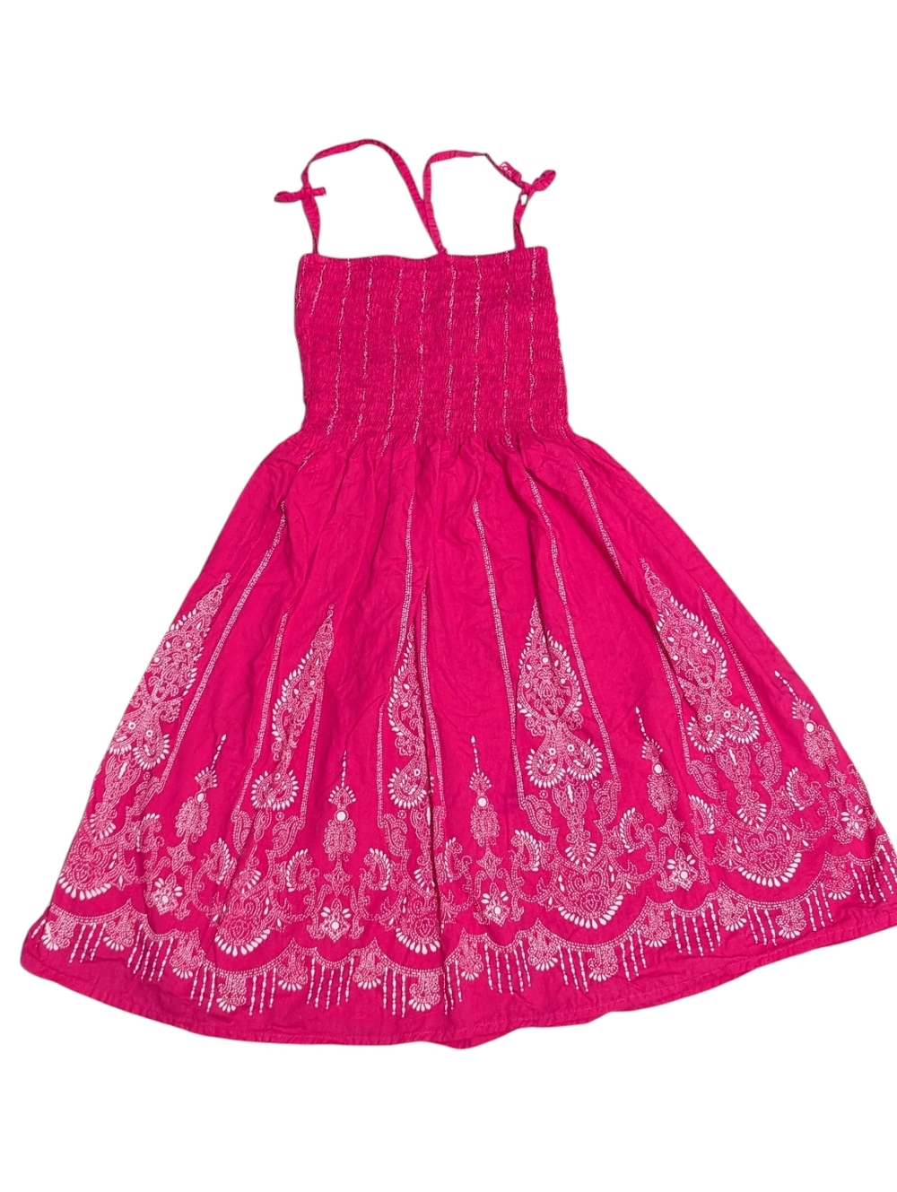 CYN by Cynthia Mehra Pink Boho Summer Sundress Adjustable Tie Shoulder Straps